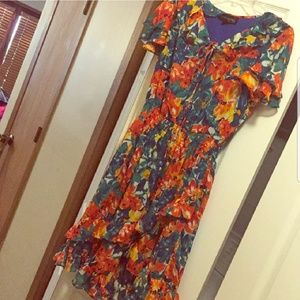 Floral and frilly garden dress